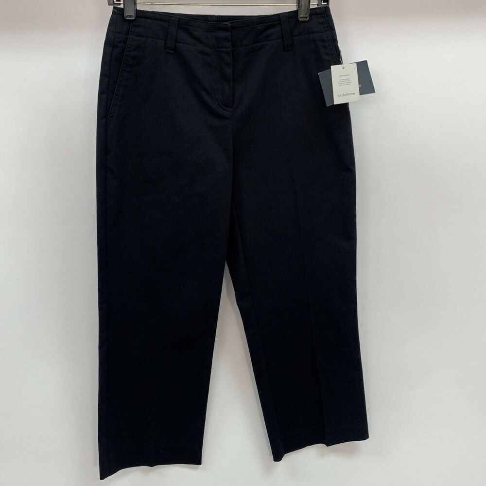 Liz Claiborne Women's Pants Size 4 Black Sits Below Waist Michaela NWT